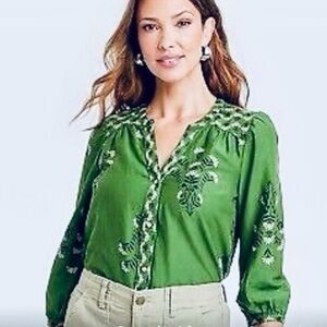 Knox Rose NWT Women’s Boho 3/4 Puff Sleeve Blouse